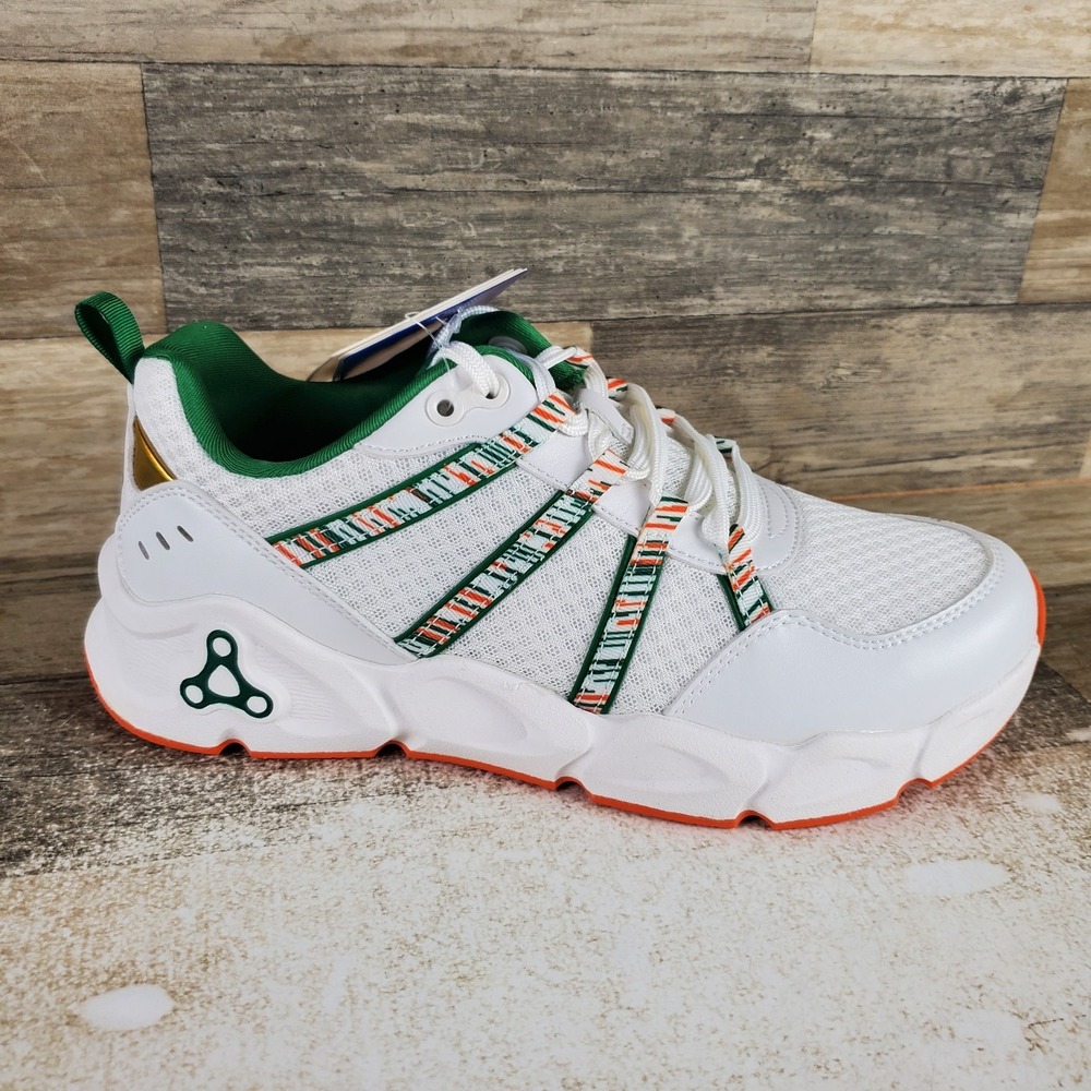Breath Walker Womens Shoe Sz 8 Running Athletic White Green Mesh Lace Up Sneaker